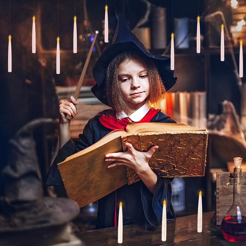 SpookGlow™ Wand-Controlled Floating Candles