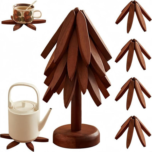 WoodNest™ – Decorative Tree-Style Trivet Set That Protects Your Counters